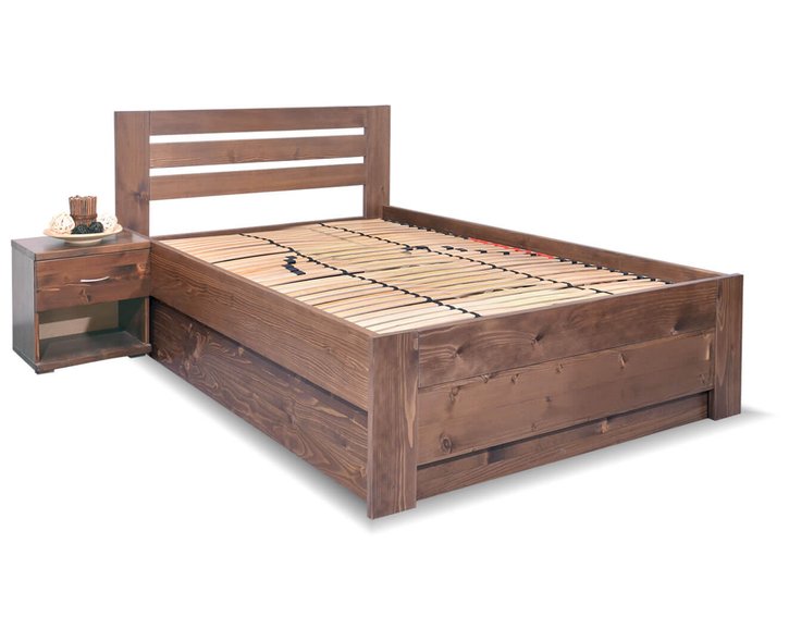 Zvýšená posteľ s úložným priestorom Rita, 120x200, masív smrek Zvýšená posteľ s úložným priestorom Rita, 120x200, masív smrek