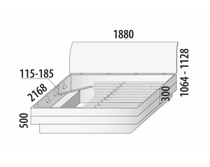 Posteľ s úložným priestorom Fantazie Grande F307, masív buk