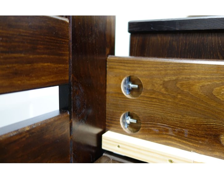 Drevená posteľ dvojlôžko LADA, masív borovica,  morený orech Drevená posteľ dvojlôžko LADA, masív borovica,  morený orech