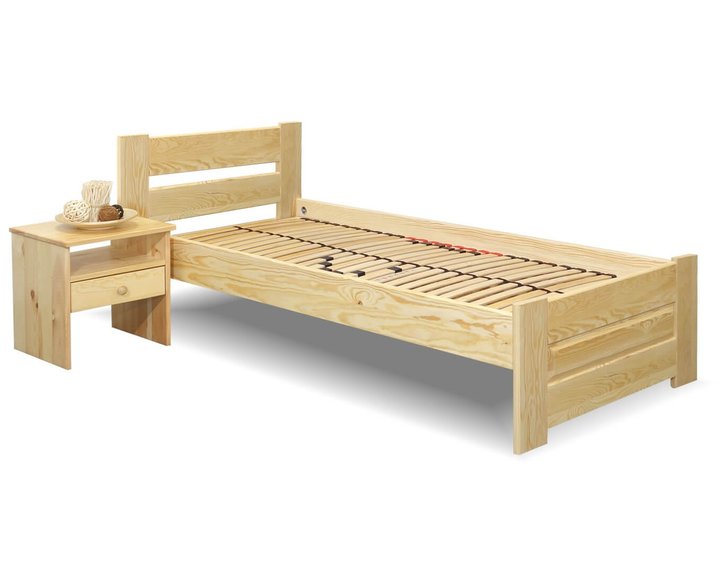 Drevená posteľ jednolôžko Hanka, masív borovica Drevená posteľ jednolôžko Hanka, masív borovica