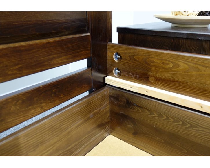 Drevená posteľ LADA, s úložným priestorom, masív borovica, morený orech Drevená posteľ LADA, s úložným priestorom, masív borovica, morený orech