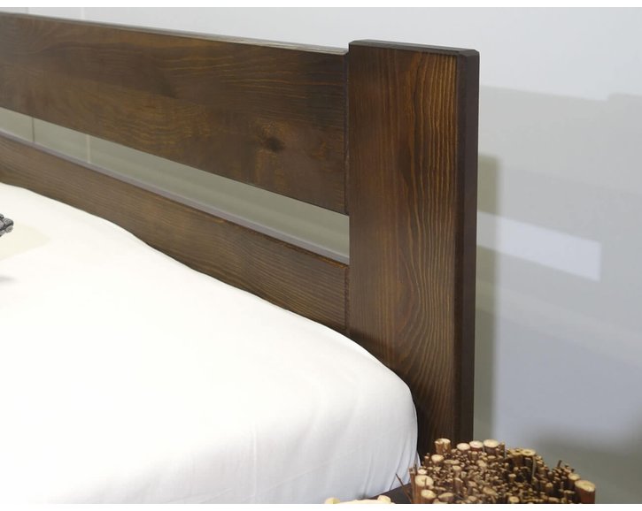 Drevená posteľ s úložným priestorom Hanka, masív borovica, morený orech Drevená posteľ s úložným priestorom Hanka, masív borovica, morený orech