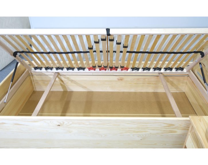 Posteľ jednolôžko s úložným priestorom LADA, masív borovica Posteľ jednolôžko s úložným priestorom LADA, masív borovica