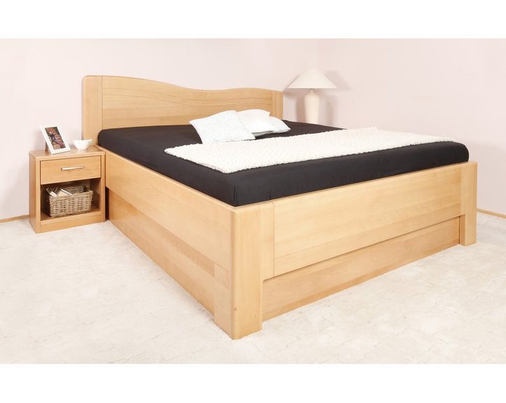 Posteľ dvojlôžko s úložným priestorom K-DESIGN 1, masiv buk