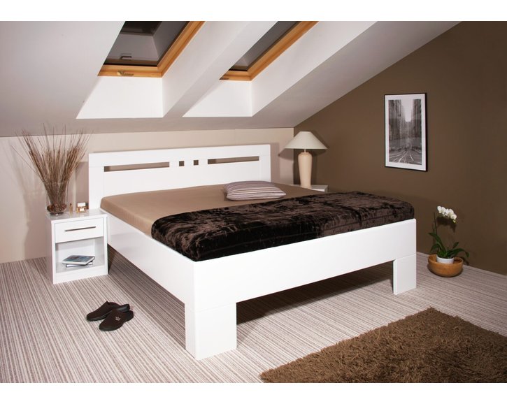 Manželská posteľ z masivu VAREZZA 1 senior 160x200, 180x200, masiv buk¨, biela