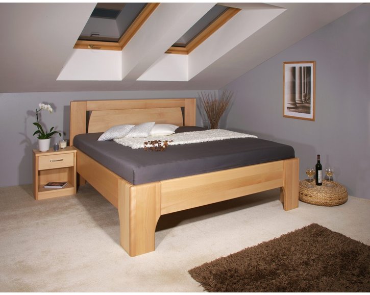 Manželská posteľ z masívu OLYMPIA 1, masív buk