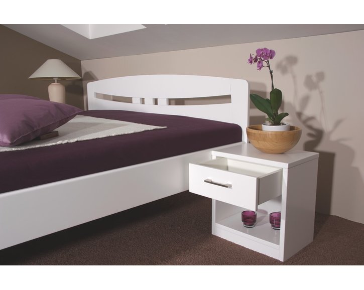 Posteľ dvojlôžko  z masivu EVITA 6 , masiv buk - lak biela