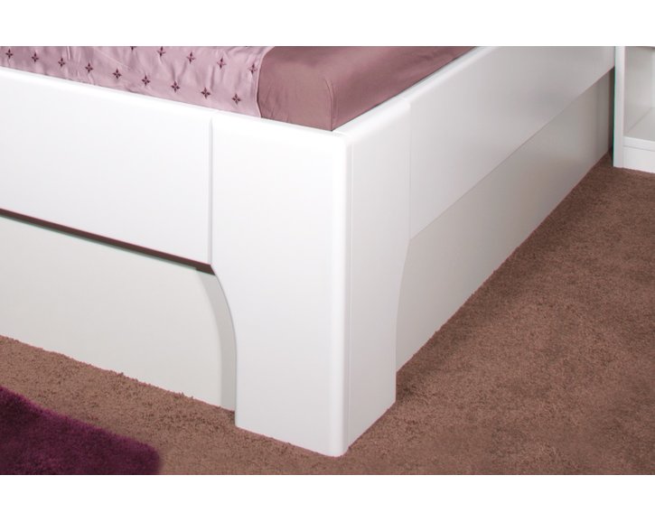 Manželská posteľ s úložným priestorom OLYMPIA 1, masív buk - lak biela