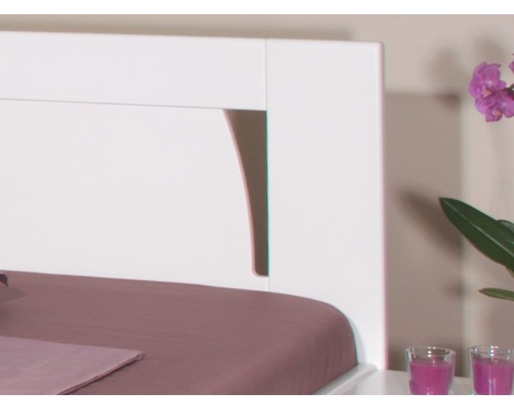 Manželská posteľ s úložným priestorom OLYMPIA 1, masív buk - lak biela