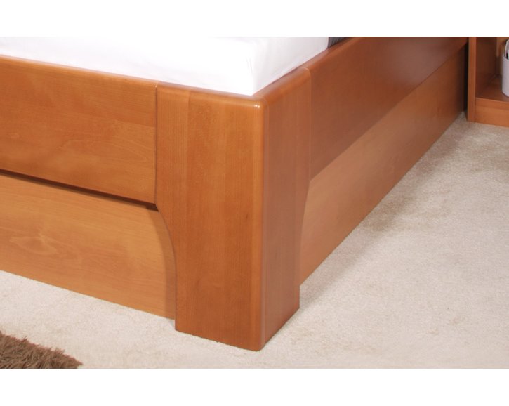 Manželská posteľ s úložným priestorom OLYMPIA 3, masív buk - čerešňa