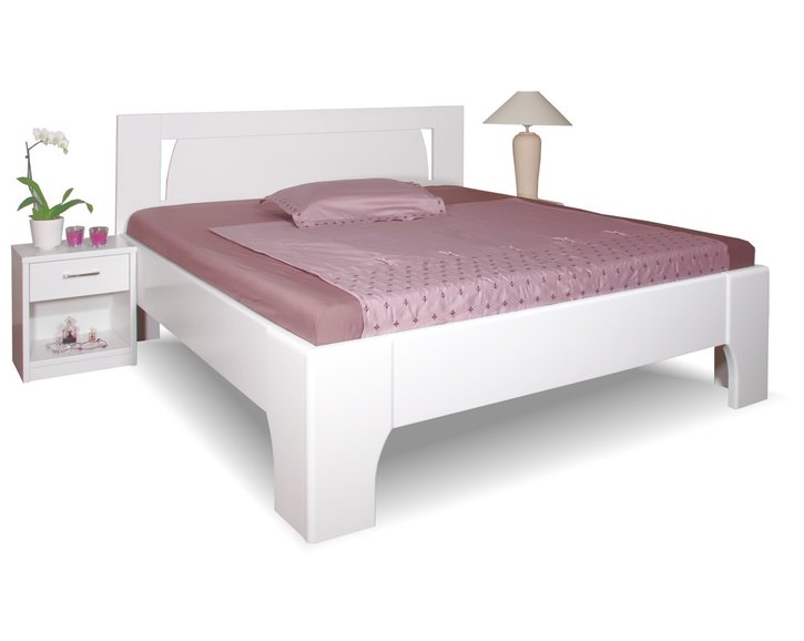 Manželská posteľ z masívu OLYMPIA 1, masív buk - lak biela