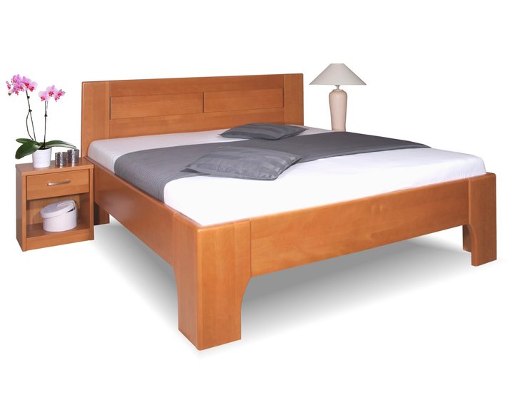 Manželská posteľ z masívu OLYMPIA 3, masív buk, olej čerešňa