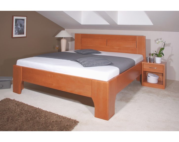 Manželská posteľ z masívu OLYMPIA 3, masív buk, olej čerešňa