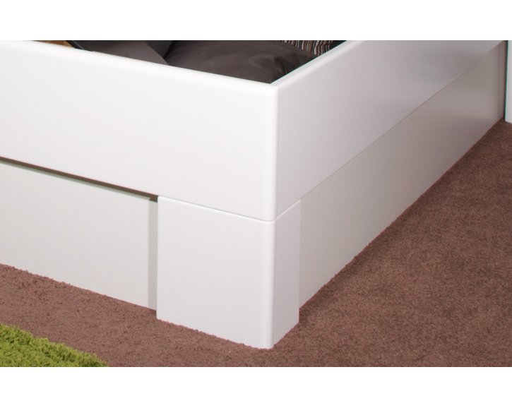 Posteľ s úložným priestorom VAREZZA 5, masiv buk - morená biela