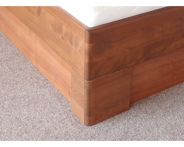 Vysoká drevená posteľ s úložným priestorom VAREZZA 1, masiv buk