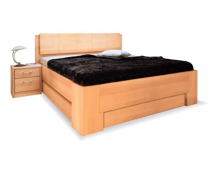 Manželská posteľ s úložným priestorom MANHATTAN 1. senior, masív buk