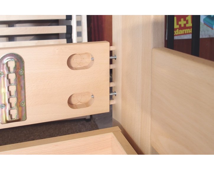 Manželská posteľ s úložným priestorom VAREZZA 6A 160x210, masiv buk