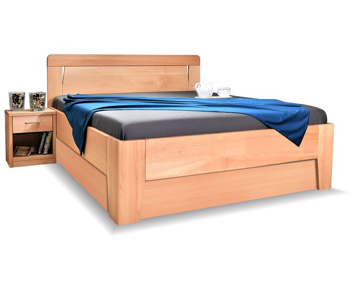 Drevená manželská posteľ s úložným priestorom Venus 1, masív buk