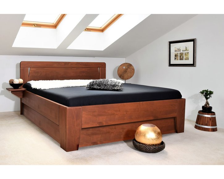 Drevená manželská posteľ s úložným priestorom Venus 1, masív buk