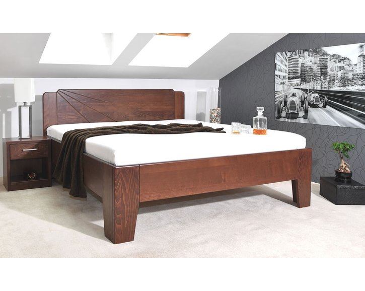 Drevená posteľ z masívu Kleopatra 1, 160x200, 180x200, masív buk