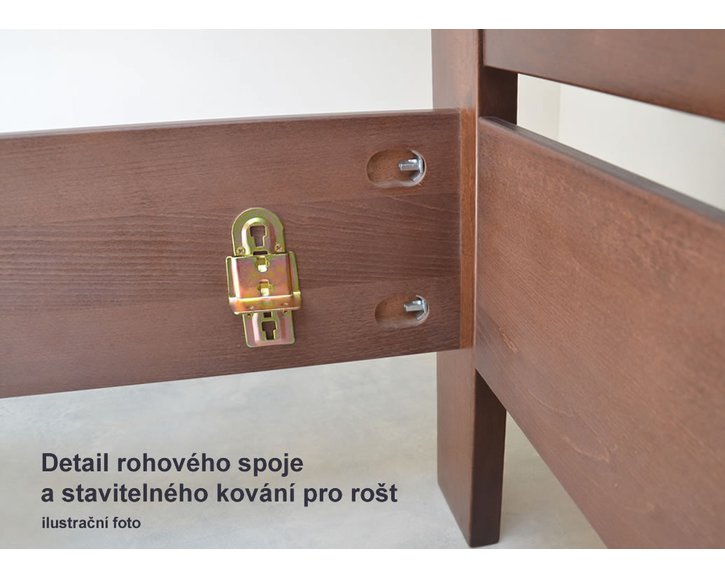 Drevená posteľ z masívu Kleopatra 1, 160x200, 180x200, masív buk