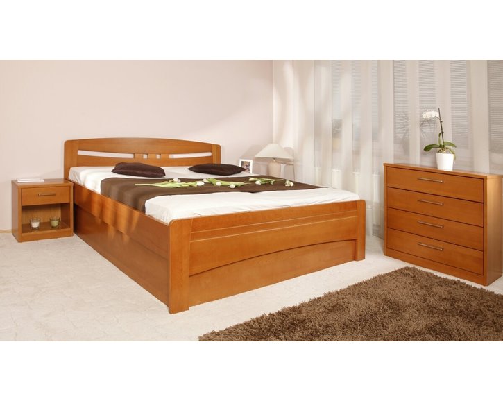 Vysoká posteľ s úložným priestorom EVITA 6, masiv buk