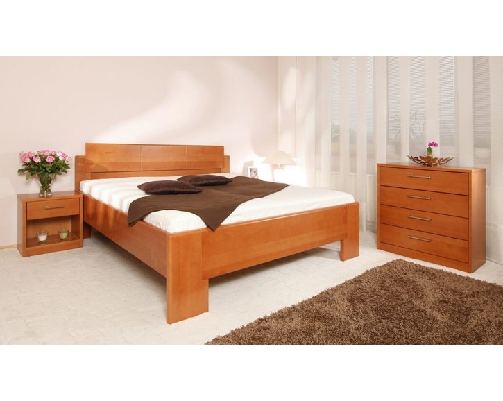 Posteľ dvojlôžko z masivu DELUXE 1, masiv buk