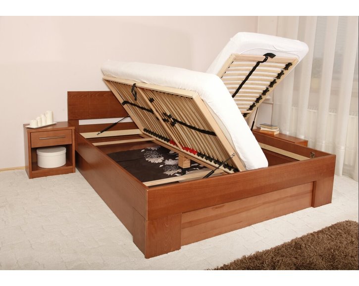 Posteľ dvojlôžko s úložným priestorom VAREZZA 6B, masiv buk