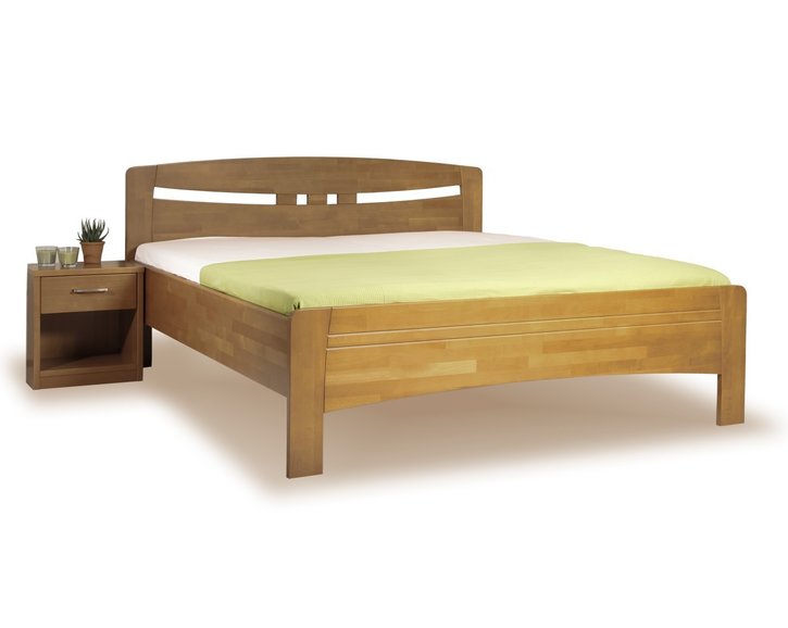 Zvýšená posteľ dvojlôžko EVITA 1, buk - olej tabak