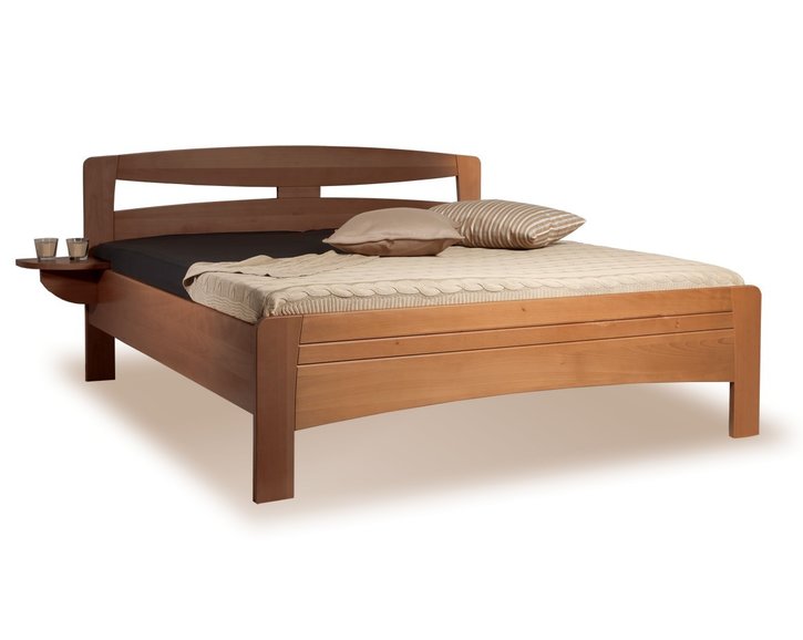 Zvýšená posteľ dvojlôžko EVITA 2, buk - olej tabak