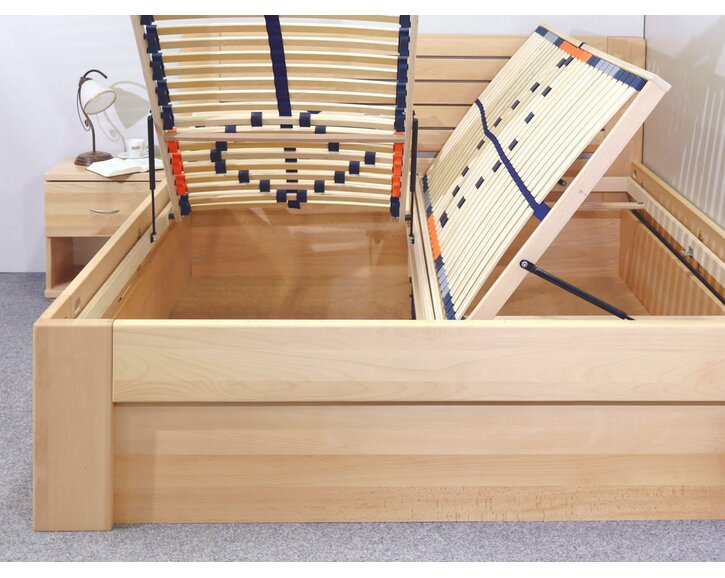 Vysoká drevená posteľ s úložným priestorom APOLLO, masiv buk Vysoká drevená posteľ s úložným priestorom APOLLO, masiv buk