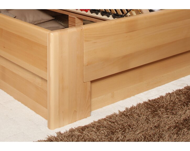 Posteľ z masivu s úložným priestorom DELUXE 2, masiv buk