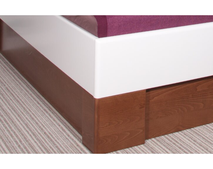 Posteľ dvojlôžko z masivu VAREZZA 5 , masiv buk, orech-biela