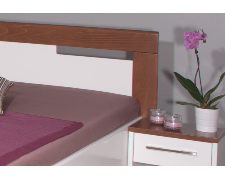 Posteľ dvojlôžko z masivu VAREZZA 5 , masiv buk, orech-biela