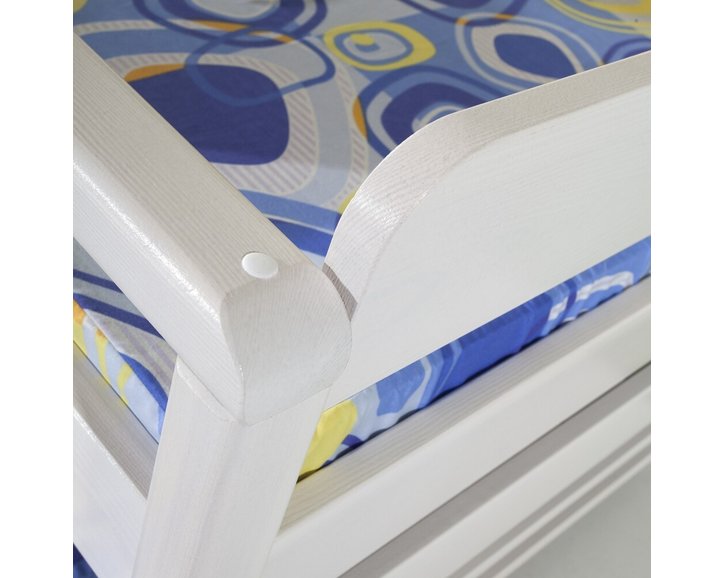 Detská posteľ s prístelkou a úložným priestorom NATY1, masív borovica