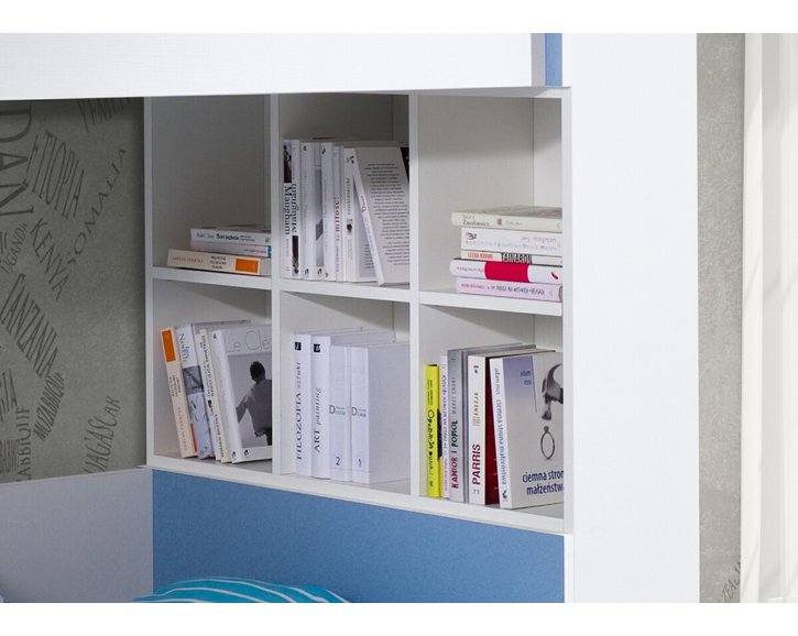 Detská poschodová posteľ so zábranou a úložným priestorom Gustav, masív borovica Detská poschodová posteľ so zábranou a úložným priestorom Gustav, masív borovica