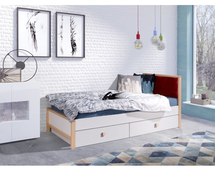 Detská posteľ Zora, s úložným priestorom, masív buk/lamino Detská posteľ Zora, s úložným priestorom, masív buk/lamino