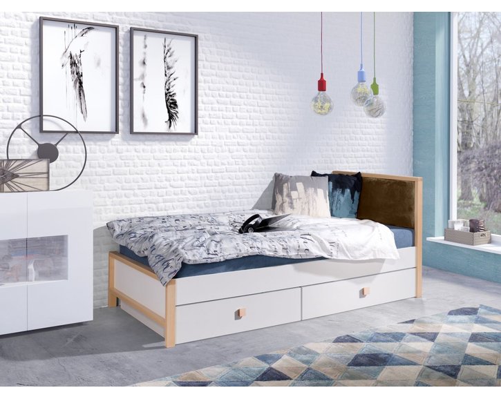 Detská posteľ Zora, s úložným priestorom, masív buk/lamino Detská posteľ Zora, s úložným priestorom, masív buk/lamino