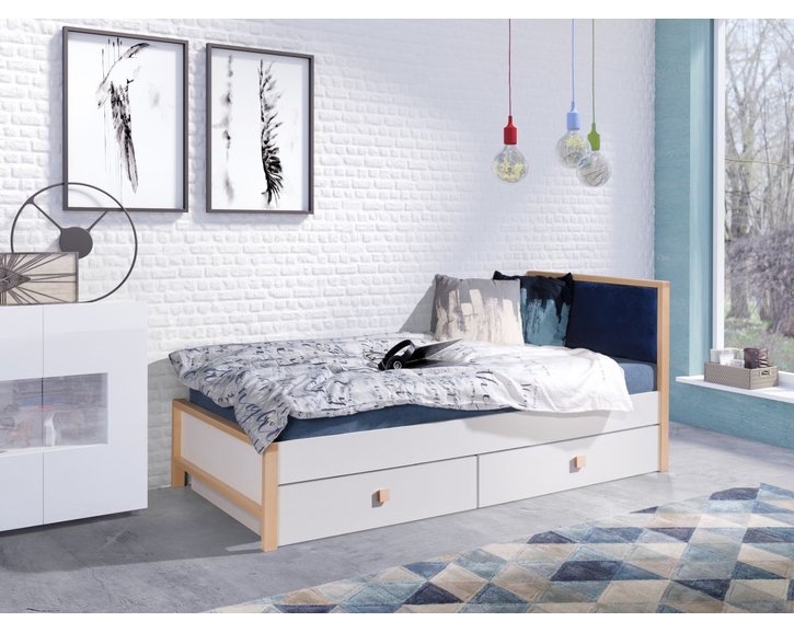 Detská posteľ Zora, s úložným priestorom, masív buk/lamino Detská posteľ Zora, s úložným priestorom, masív buk/lamino