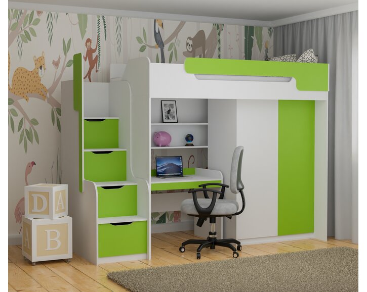 Multifunkčná poschodová posteľ Dori, lamino biela/grafit Multifunkčná poschodová posteľ Dori, lamino biela/grafit