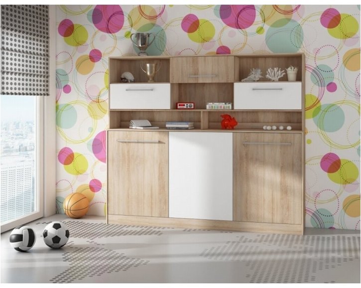 Sklápacia posteľ v skrini s nadstavcom Kity