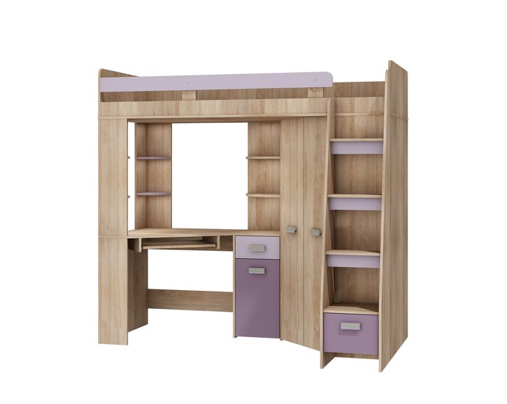 Multifunkčná posteľ Kity, lamino dub sonoma-fialová Multifunkčná posteľ Kity, lamino dub sonoma-fialová