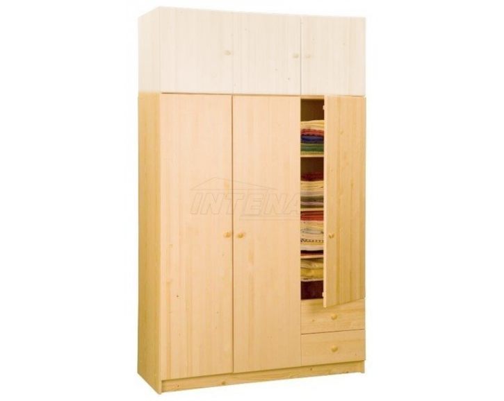 Trojdielna šatníková skriňa IA898, masiv smrek + lamino Trojdielna šatníková skriňa IA898, masiv smrek + lamino