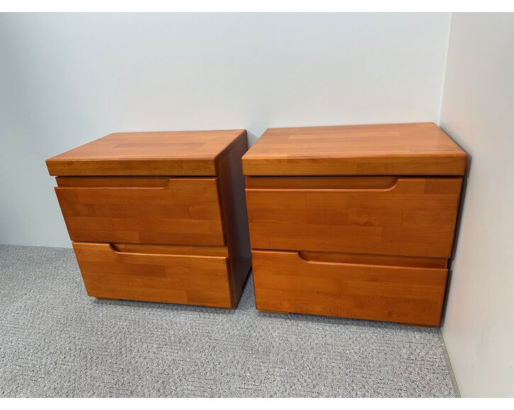 Nočný stolík z masívu, 2-zásuvkový F1