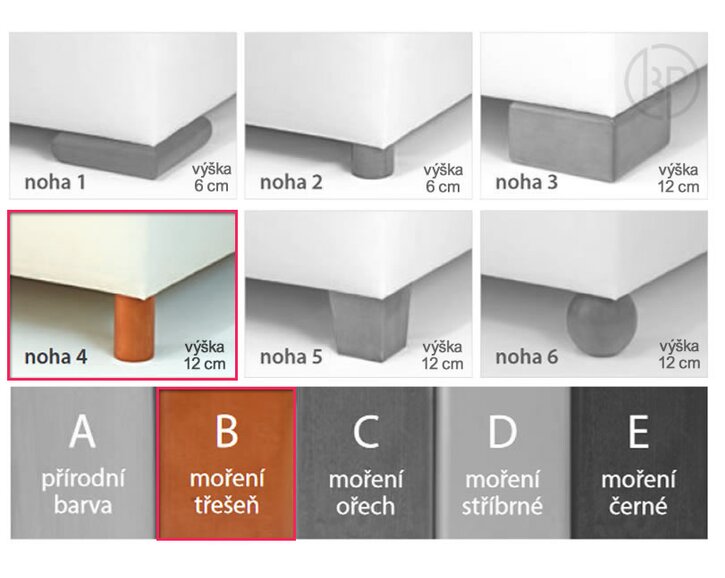 Nohy 4-B (čerešna 12 cm)