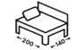Postele s bočným čelom 140x200