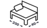 Postele s bočným čelom 90x200