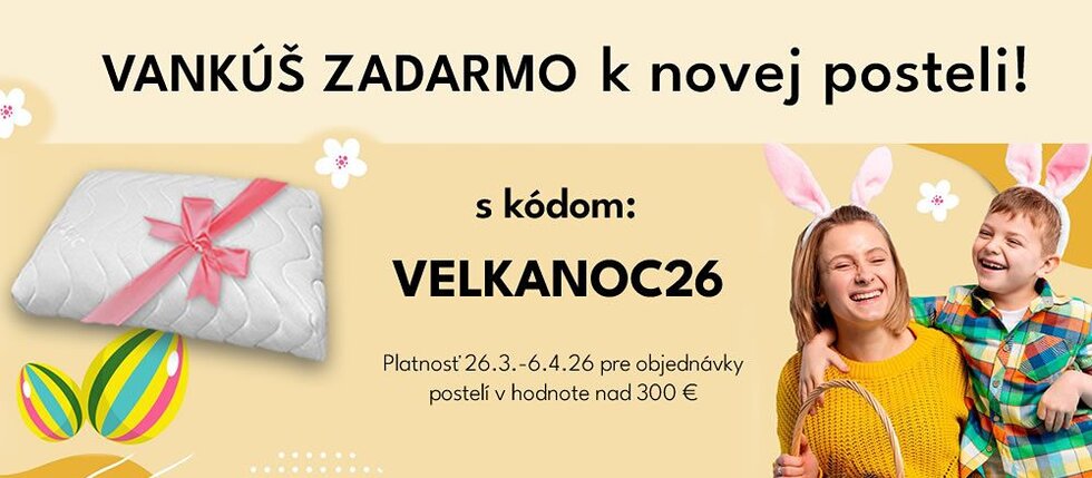 Oslávte s nami Veľkú noc – k novej posteli získate darček Zdarma! Oslávte s nami Veľkú noc – k novej posteli získate darček Zdarma!